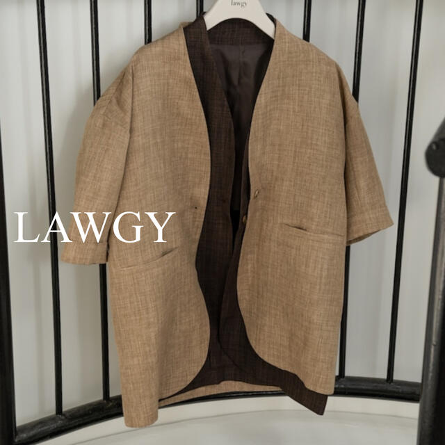 lawgy(ラウジー)のLAWGY リネンライクジャケット レディースのジャケット/アウター(ノーカラージャケット)の商品写真