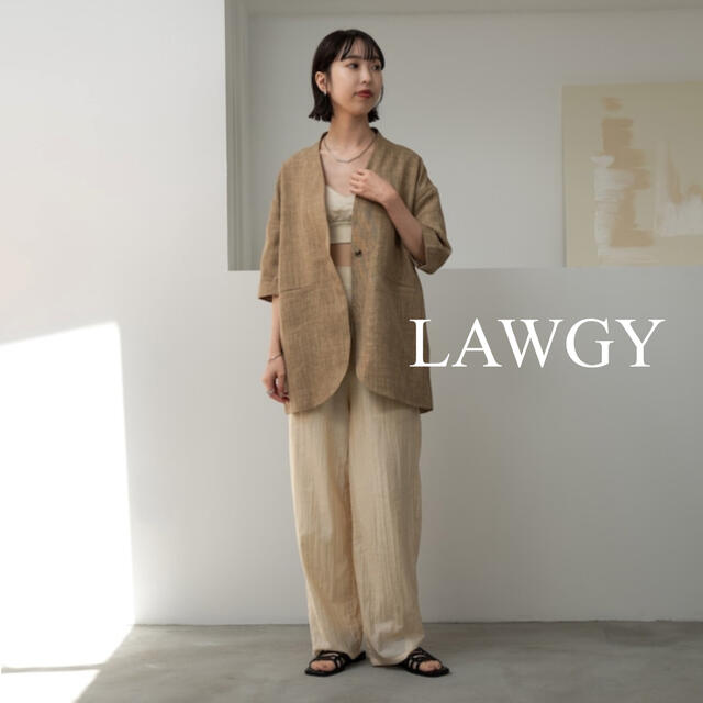 lawgy(ラウジー)のLAWGY リネンライクジャケット レディースのジャケット/アウター(ノーカラージャケット)の商品写真