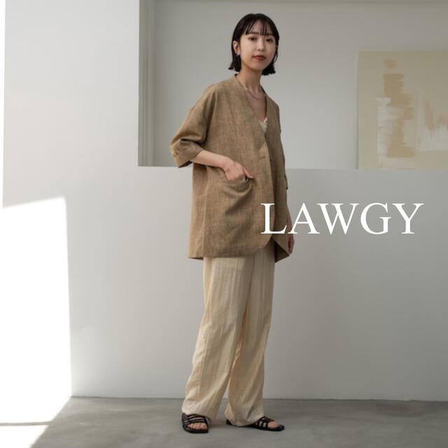 lawgy(ラウジー)のLAWGY リネンライクジャケット レディースのジャケット/アウター(ノーカラージャケット)の商品写真