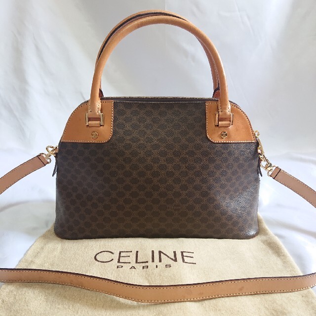 美品 CELINE マカダム柄 2WAY ハンドバッグ ヴィンテージ | フリマアプリ ラクマ