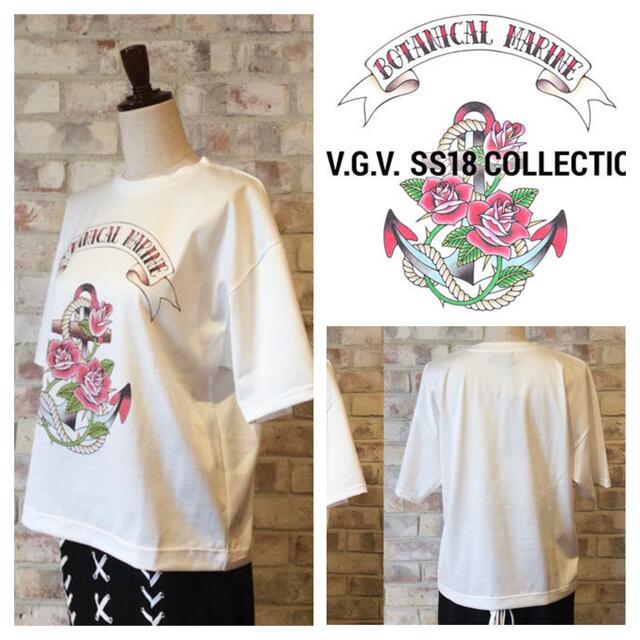 美品◆G.V.G.V. ◆アンカー 花柄 バラ ビッグ オーバーサイズ Tシャツ
