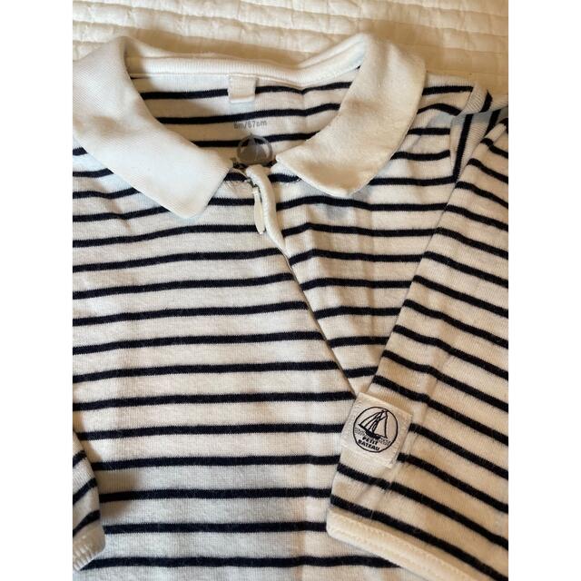 PETIT BATEAU(プチバトー)のプチバトー　ロンパース  足つき　6M67cm ボーダー キッズ/ベビー/マタニティのベビー服(~85cm)(ロンパース)の商品写真