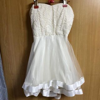 デイジーストア(dazzy store)のキャバドレス　ホワイト　ミニ　花柄　シースルー　フレアスカート　おしとやか(ミニドレス)