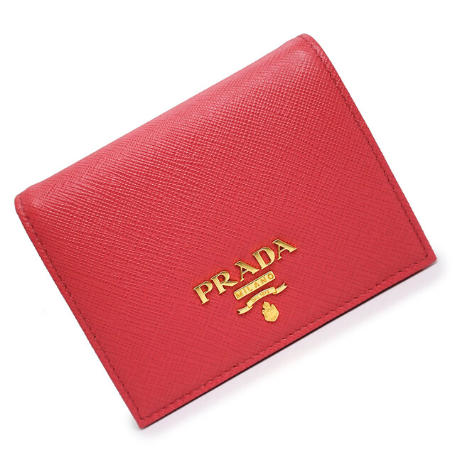 PRADA - プラダ コンパクト 二つ折り財布 サフィアーノ メタル レザー ペオニア ピンク 1MV204 箱付 PRADA（新品・未使用品）