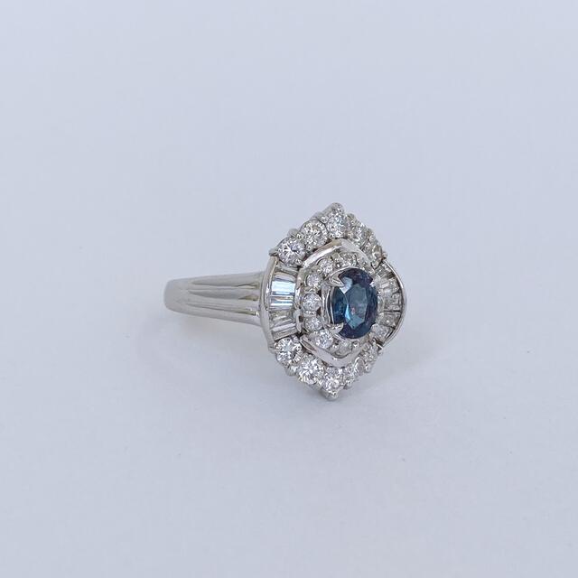 アレキサンドライト 0.54ct 天然ダイヤ 0.89ct プラチナ Pt900 レディースのアクセサリー(リング(指輪))の商品写真