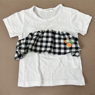 ニシマツヤ(西松屋)の西松屋　Tシャツ　フリル　チェック(Tシャツ/カットソー)
