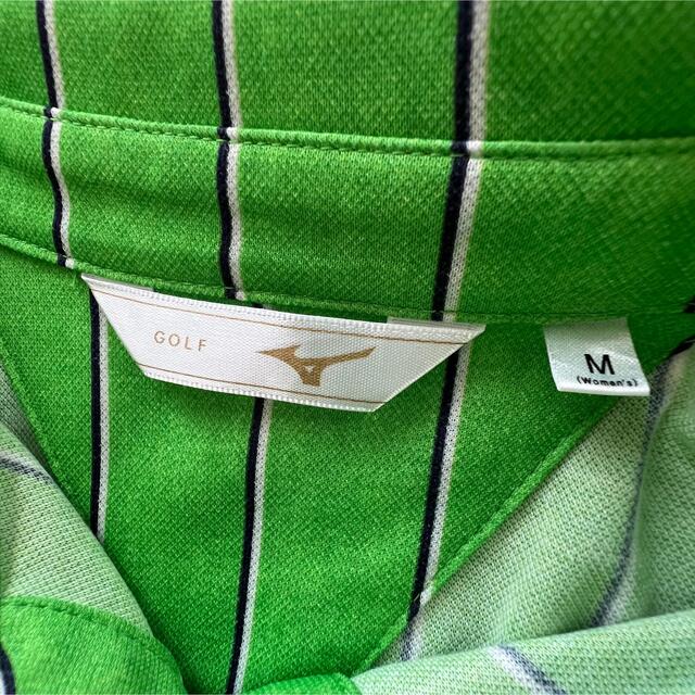 MIZUNO(ミズノ)の美品 ミズノ ゴルフ ゴルフウェア  ポロシャツ レディース ストライプ M スポーツ/アウトドアのゴルフ(ウエア)の商品写真