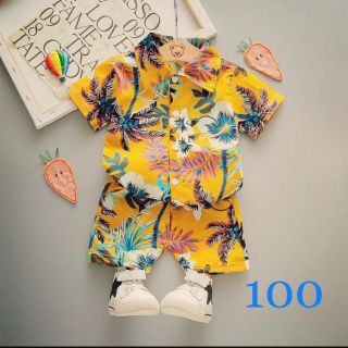 新品！セットアップ♪100cm男の子アロハビーチイベント夏プール花柄(甚平/浴衣)