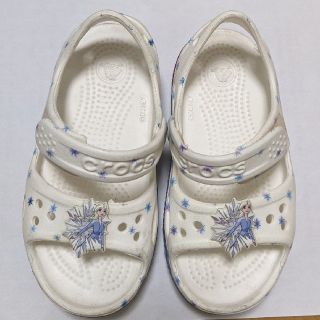 クロックス(crocs)のクロックス　エルサ　白　サンダル　15.5cm　アナ雪(サンダル)