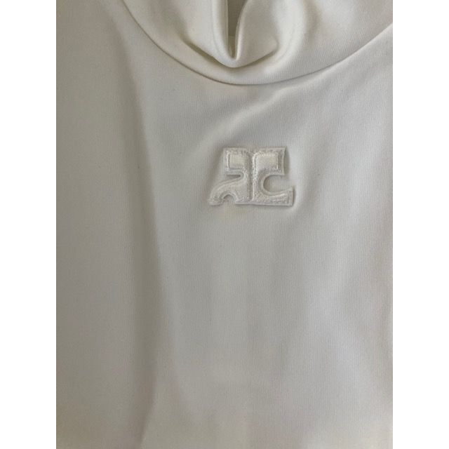 Courreges(クレージュ)のシミあり▲Courreges ロゴ ノースリーブ ハイネック トップス XXS レディースのトップス(その他)の商品写真