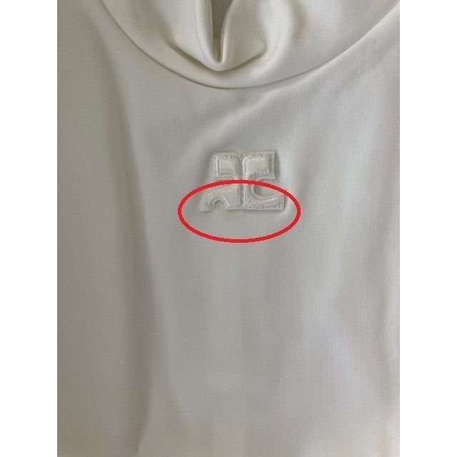 Courreges(クレージュ)のシミあり▲Courreges ロゴ ノースリーブ ハイネック トップス XXS レディースのトップス(その他)の商品写真