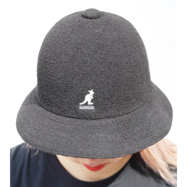 KANGOL(カンゴール)のKANGOL カンゴール バケットハット　ブラック　Lサイズ　美品 レディースの帽子(ハット)の商品写真