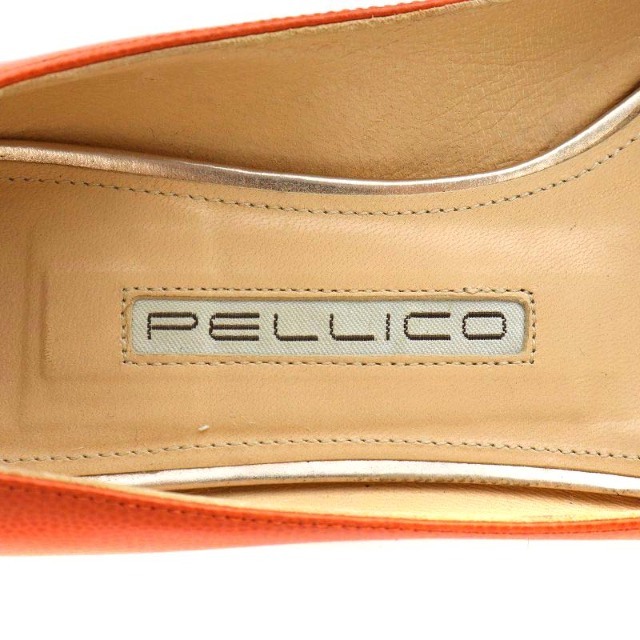 PELLICO(ペリーコ)のペリーコ パンプス ポインテッドトゥ レザー 35.5 22.5cm オレンジ レディースの靴/シューズ(ハイヒール/パンプス)の商品写真