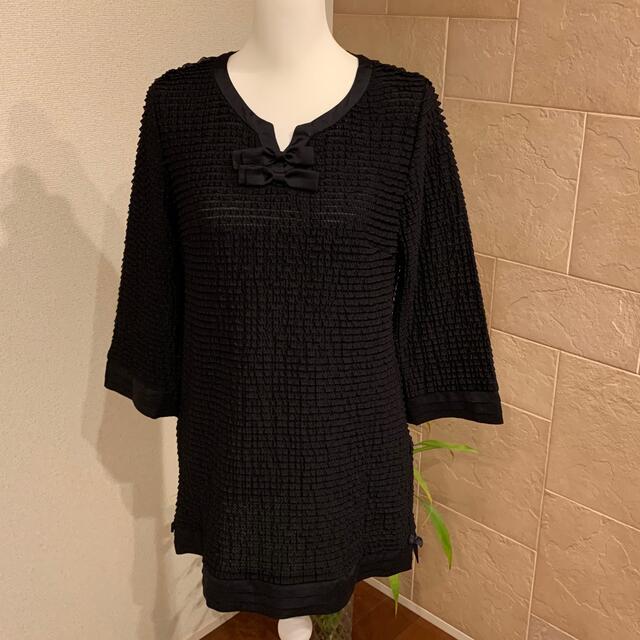 INGEBORG 黒胸元2つリボン長袖チュニック未使用品 【SALE/55%OFF