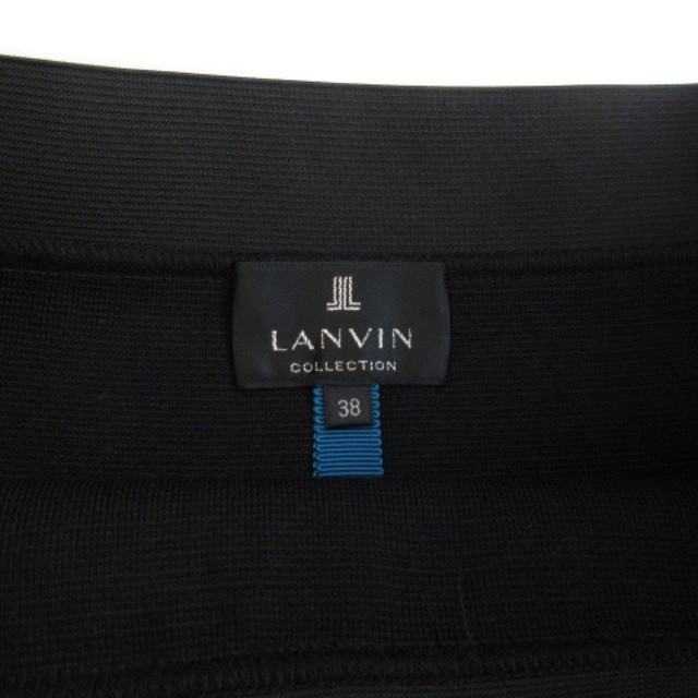 LANVIN(ランバン)のランバン LANVIN スカート フレア ポンチ ウール シルク 38 黒 レディースのスカート(ひざ丈スカート)の商品写真