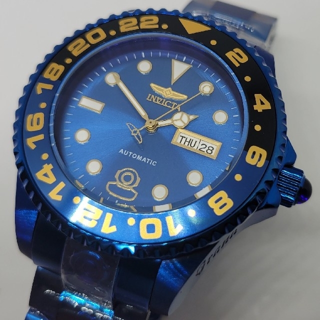 【新ムーヴ】Invicta 47mm グランドダイバー デイデイト ブルーラベル