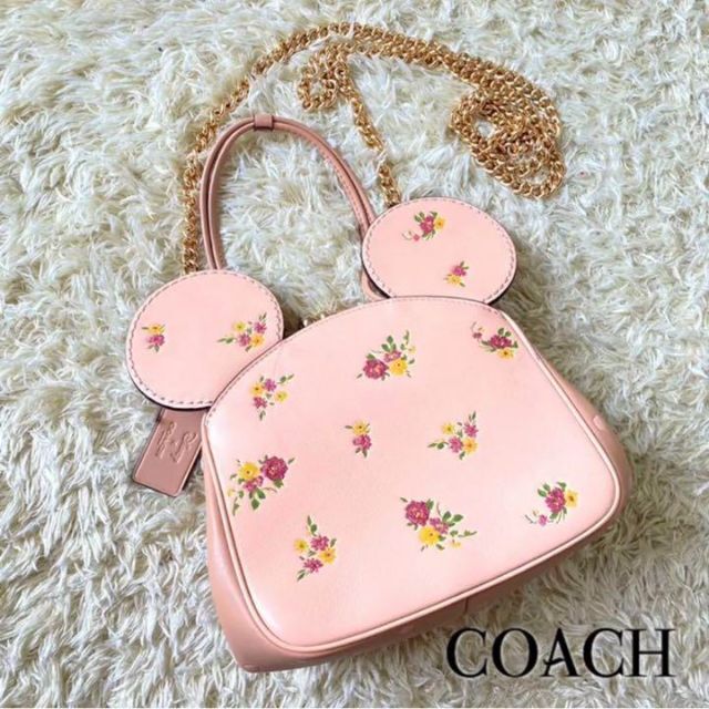 最新のデザイン コーチ Coach 2way ピンク 花柄 チェーン がま口 ミッキー ディズニーコラボ ショルダーバッグ Www Floridapace Gov