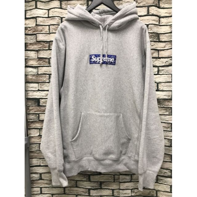 シュプリーム★19AW Box Logo バンダナボックスロゴスウェットパーカー