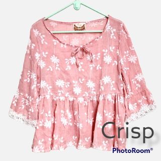 クリスプ(Crisp)の美品 Crisp  刺繍フリル ブラウス(シャツ/ブラウス(長袖/七分))