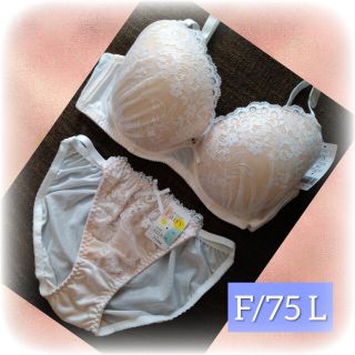 f75-8f【F/75 L】ブラジャー/ショーツ　上下セット【新品タグ付き】(ブラ&ショーツセット)