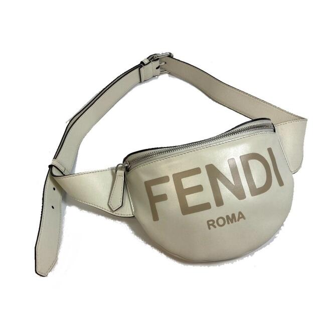 FENDI - フェンディ FENDI ロゴ 7VA525 ボディバッグ ウエストバッグ レザー ホワイト系