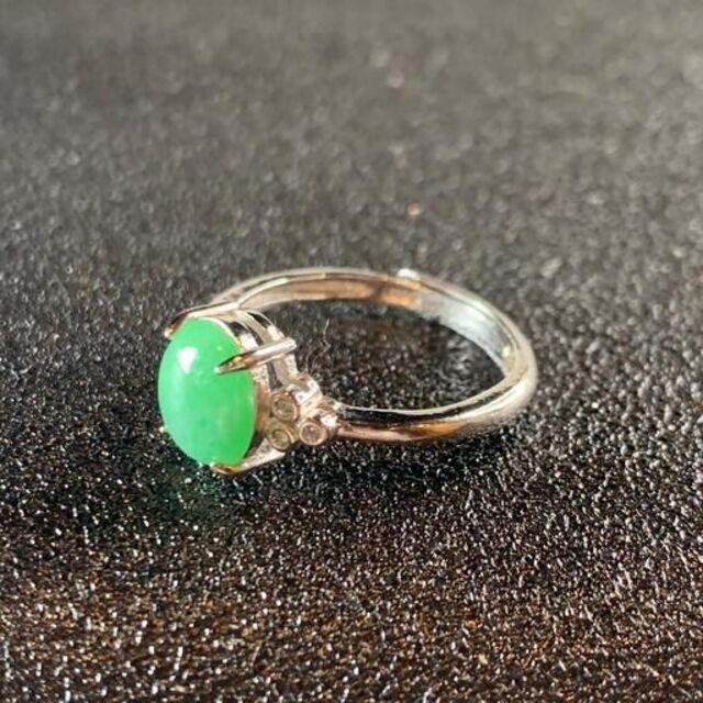 指輪 本翡翠 フリーサイズ ヒスイ A貨シルバー 誕生日プレゼント 本物保証55 レディースのアクセサリー(リング(指輪))の商品写真