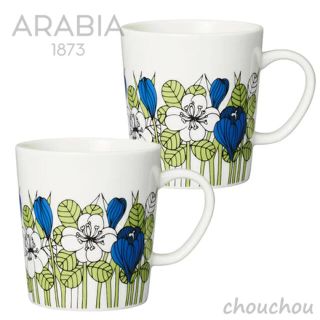 アラビア(ARABIA)のアラビア　クロッカス　イッタラ　マグカップ　グリーン2個(グラス/カップ)