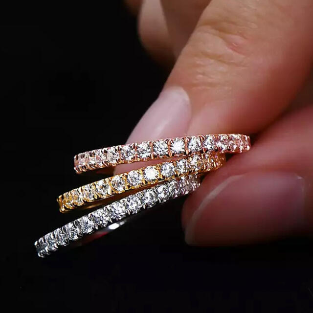 ☆ピンクゴールド☆ サージカルステンレス ジルコニアダイヤモンド リング レディースのアクセサリー(リング(指輪))の商品写真