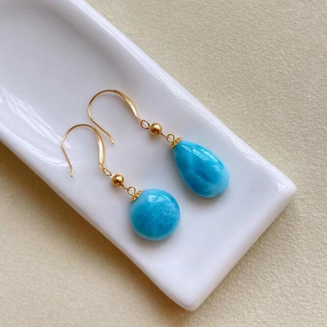 ⭐︎【天然】ラリマー ピアス k18 2.2g | www.smartbox.com.sg