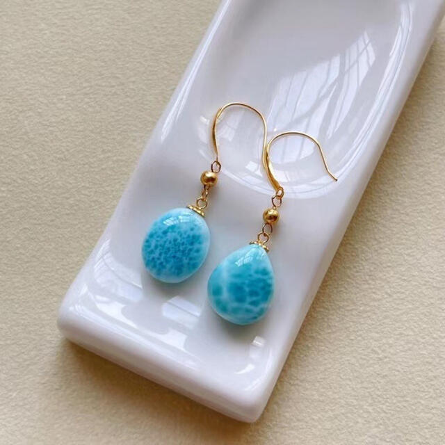 ⭐︎【天然】ラリマー ピアス k18 2.8g | www.cafealma.co.il