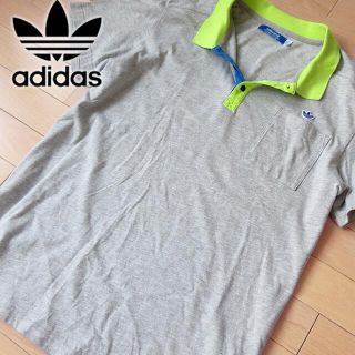 アディダス(adidas)の美品 XL アディダスオリジナルス メンズ 半袖ポロシャツ グレー(ポロシャツ)