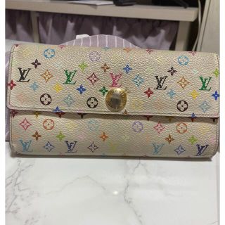 ルイヴィトン(LOUIS VUITTON)の【中古品】ルイヴィトン　白　長財布　　モノグラム【正規品】(財布)