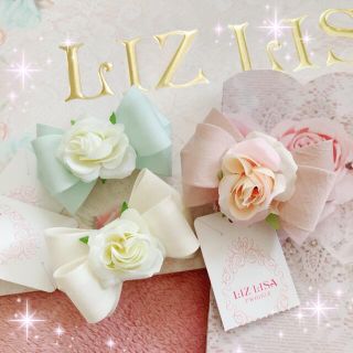 リズリサ(LIZ LISA)の☆リズリサLIZLISA☆コサージュ付き☆リボンバレッタ3個セット☆新品(バレッタ/ヘアクリップ)