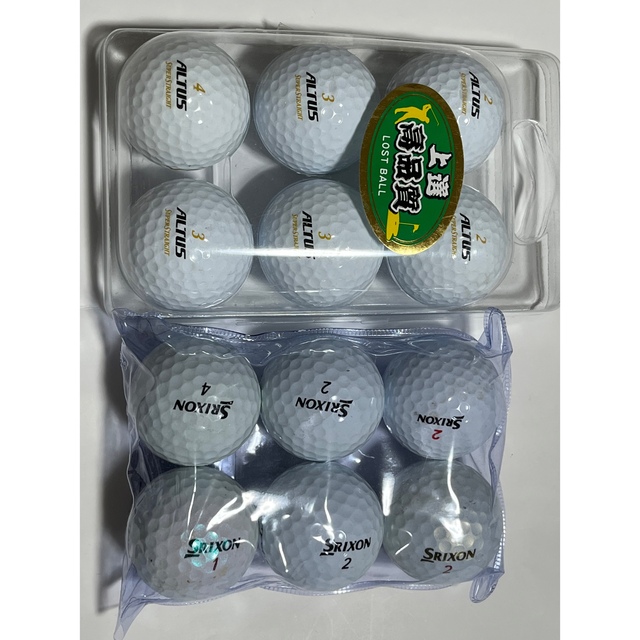 BRIDGESTONE(ブリヂストン)のALTUSとSRIXONのゴルフボール１ダース（６✖️2個入）Tアップ15本 スポーツ/アウトドアのゴルフ(その他)の商品写真