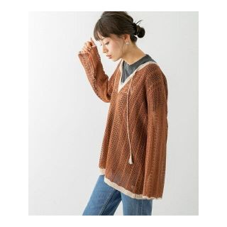 サニーレーベル(Sonny Label)の【キャメル×オフ】クロシェライクスキッパーニット(ニット/セーター)