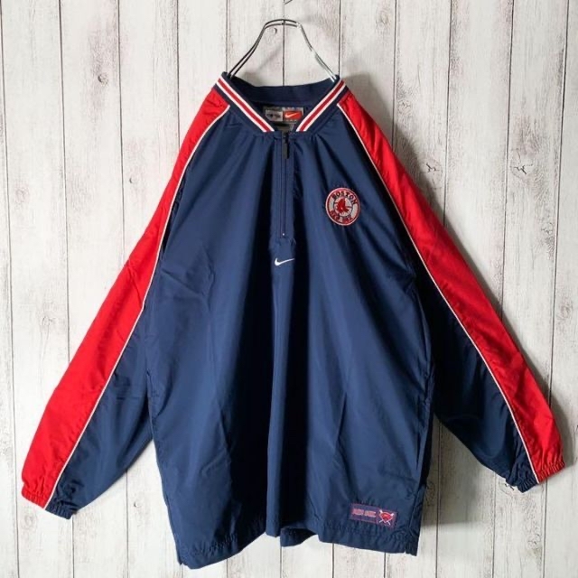 極美品 MLB XL】ナイキ NIKE レッドソックス ナイロン ゲームシャツ