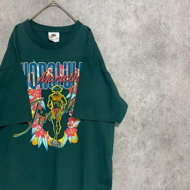 激レア　90S ナイキ　NIKE 深緑　tシャツ プリント　JAL 　F1