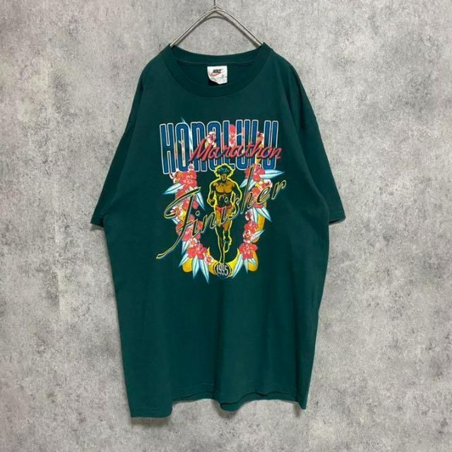 激レア　90S ナイキ　NIKE 深緑　tシャツ プリント　JAL 　F1 6