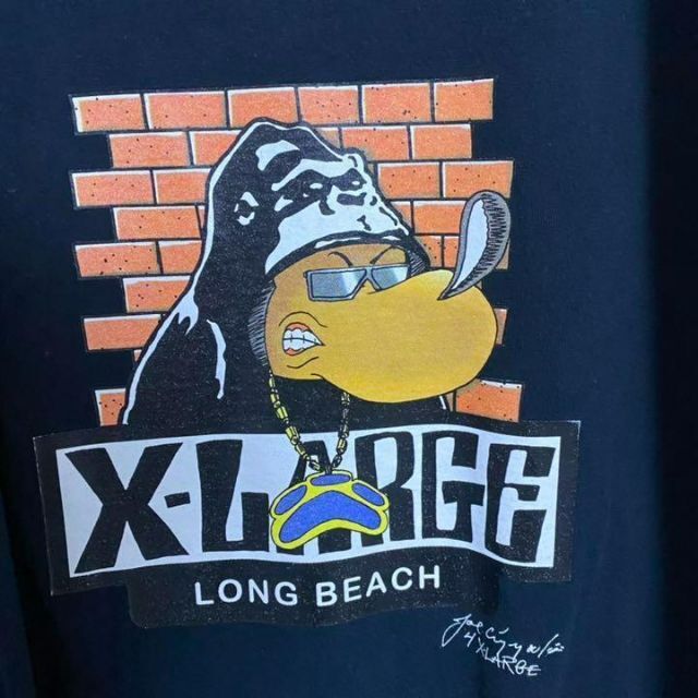 XLARGE(エクストララージ)のエクストララージ　ロンt デカロゴ　プリント 黒　メンズ　S 古着　長袖　F1 メンズのトップス(Tシャツ/カットソー(七分/長袖))の商品写真
