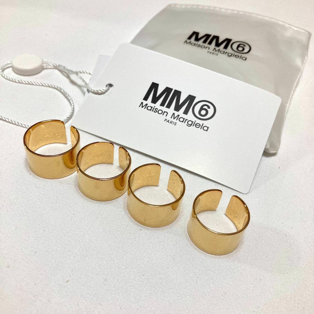 MM6 - 新品 3 mm6 マルジェラ 22ss 4連リング 指輪 金 ゴールド MM6 - 新品 3 mm6 マルジェラ 22ss 4連リング 指輪 金 ゴールド