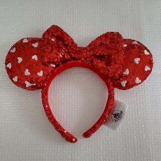 ディズニー(Disney)の海外ディズニー　ミニーカチューシャ　ハート刺繍(カチューシャ)