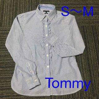 トミーヒルフィガー(TOMMY HILFIGER)のTommy HILFIGER＊フリルストライプブラウス　S(シャツ/ブラウス(長袖/七分))