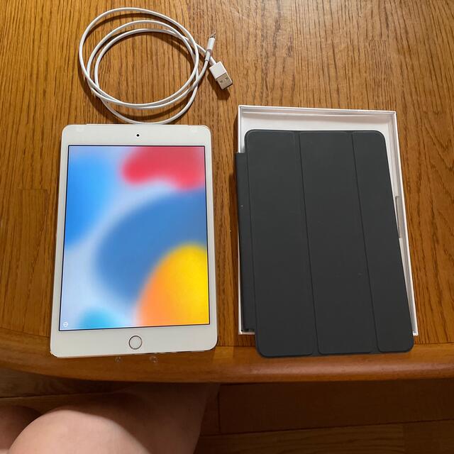 Apple(アップル)のiPad mini4  64GB  Wi-Fi+セルラー、純正ケース スマホ/家電/カメラのPC/タブレット(タブレット)の商品写真