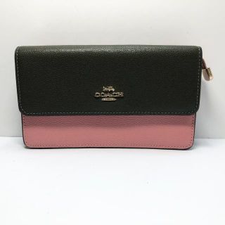 コーチ(COACH)のコーチ 財布 - カーキ×ピンク×ブラウン(財布)