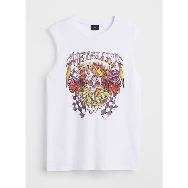 H&M(エイチアンドエム)のH&M プリントタンクトップ タンクトップ METALLICA メタリカ L メンズのトップス(Tシャツ/カットソー(半袖/袖なし))の商品写真