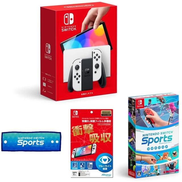 Nintendo Switch(ニンテンドースイッチ)の新品　未開封　Nintendo Switch(有機ELモデル)＋３点セット エンタメ/ホビーのゲームソフト/ゲーム機本体(家庭用ゲーム機本体)の商品写真