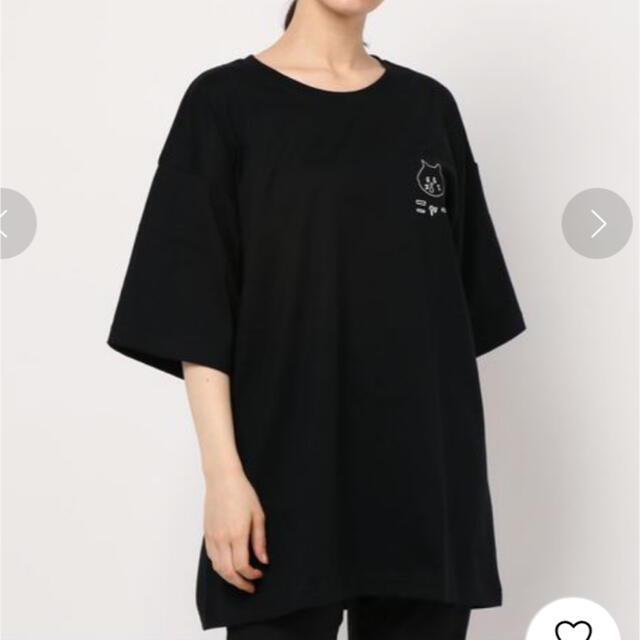 Ne-net(ネネット)のおーばーにゃーＴ 黒 にゃー ネネット レディースのトップス(Tシャツ(半袖/袖なし))の商品写真