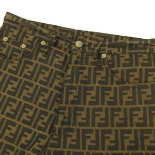 フェンディ パンツ ズッカ柄 総柄 ジャガード ブラウン 44