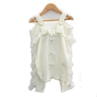 販売直販 - LIZLISA レースアップスリーブオフショルニット ホワイト
