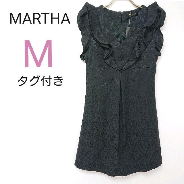 MARTHA(マーサ)のMARTHA  ノースリーブ ワンピース  黒  M レディースのワンピース(ひざ丈ワンピース)の商品写真